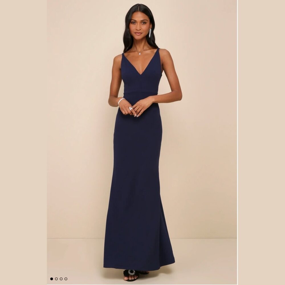 Lulus Melora Navy Blue Sleeveless Maxi Dress